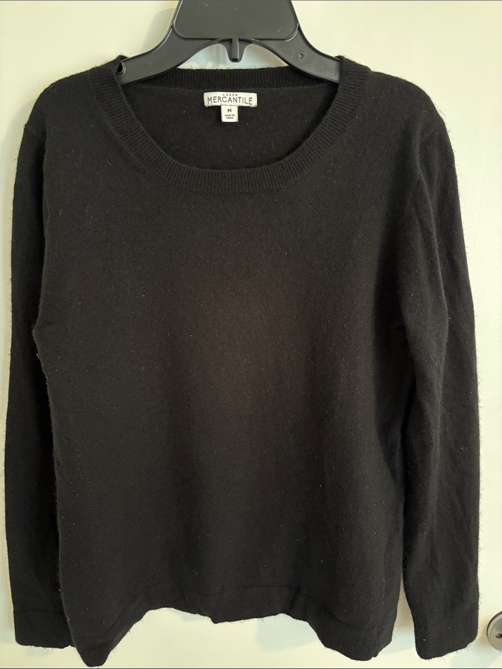 J. Crew Wool Blend Black Crewneck Sweater